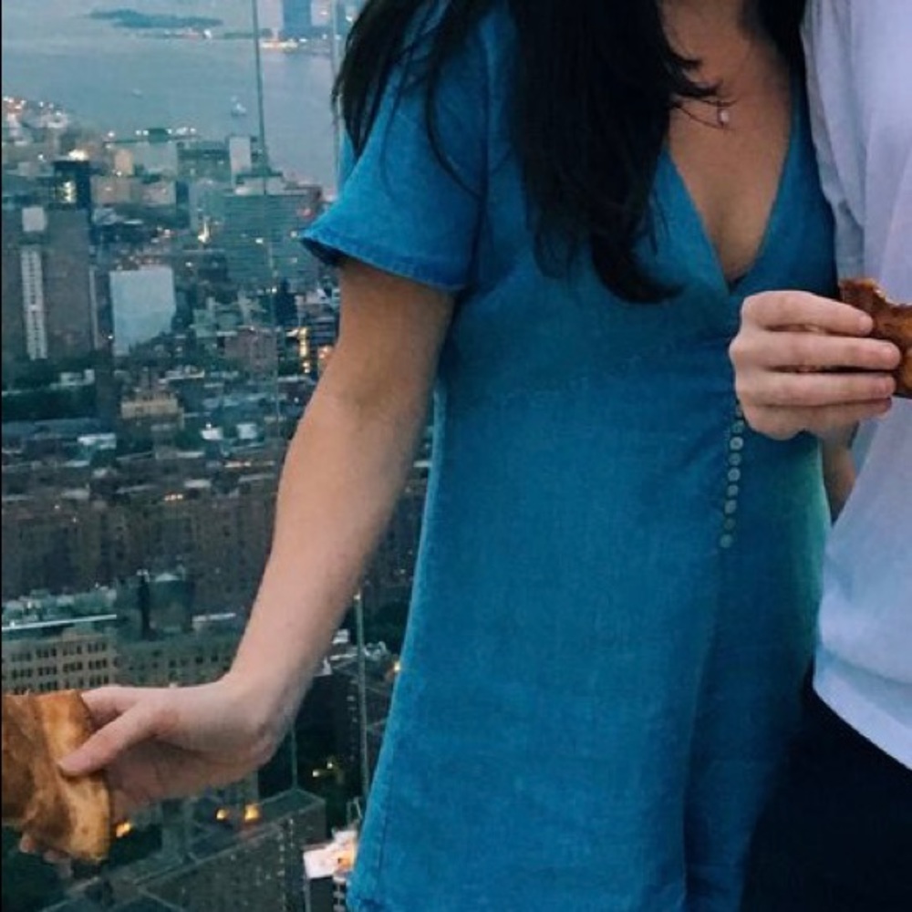 Chambray Denim Short Sleeve Romper